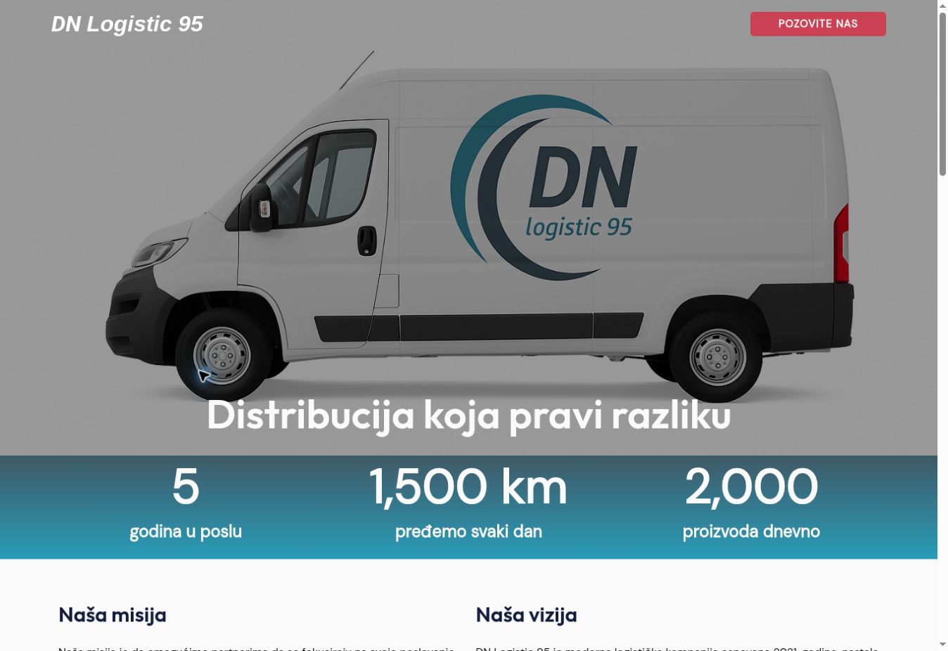 Početna strana sajta: DN Logistic