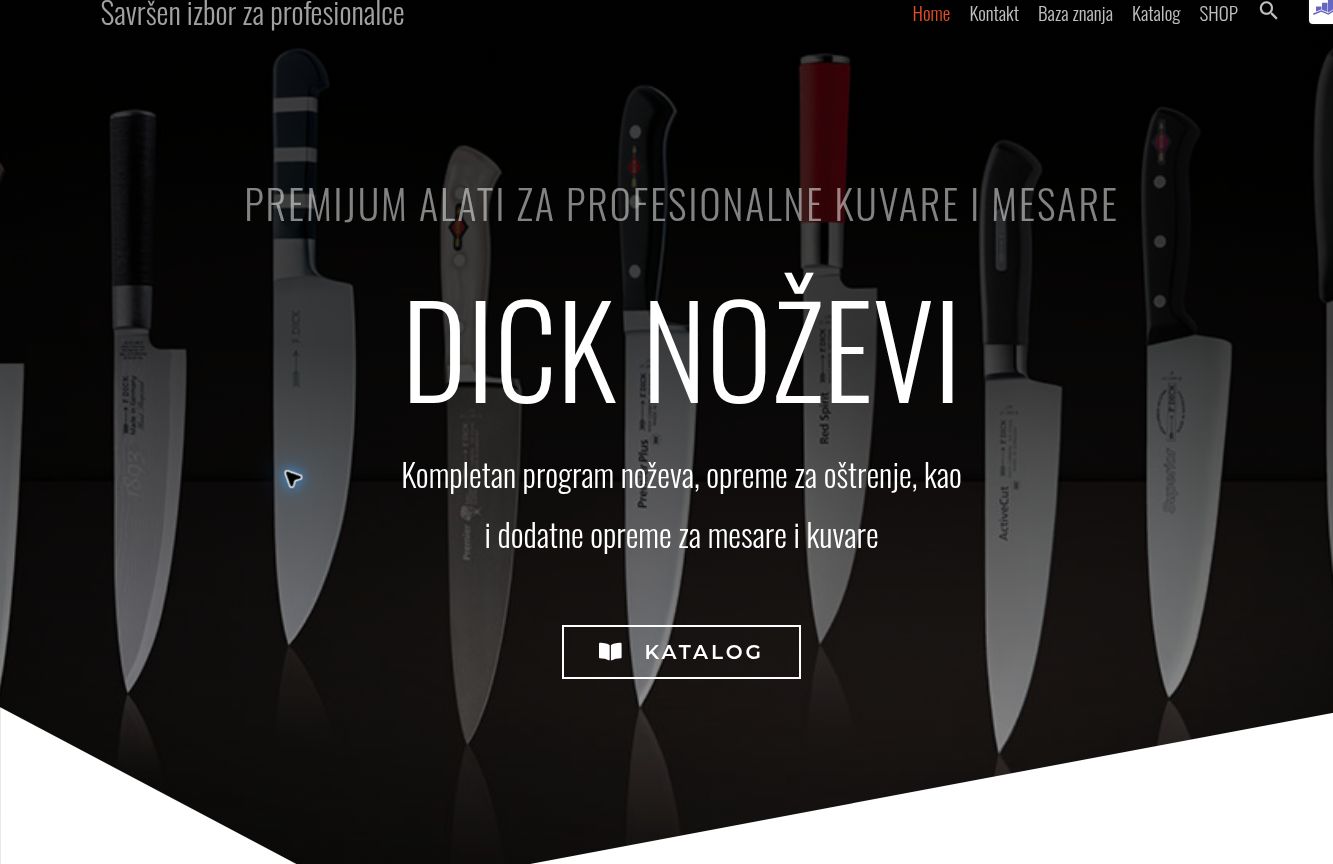 Početna strana sajta: Kristal Valjevo · DICK noževi