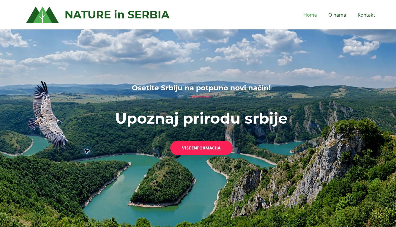 Početna strana sajta: Nature in Serbia