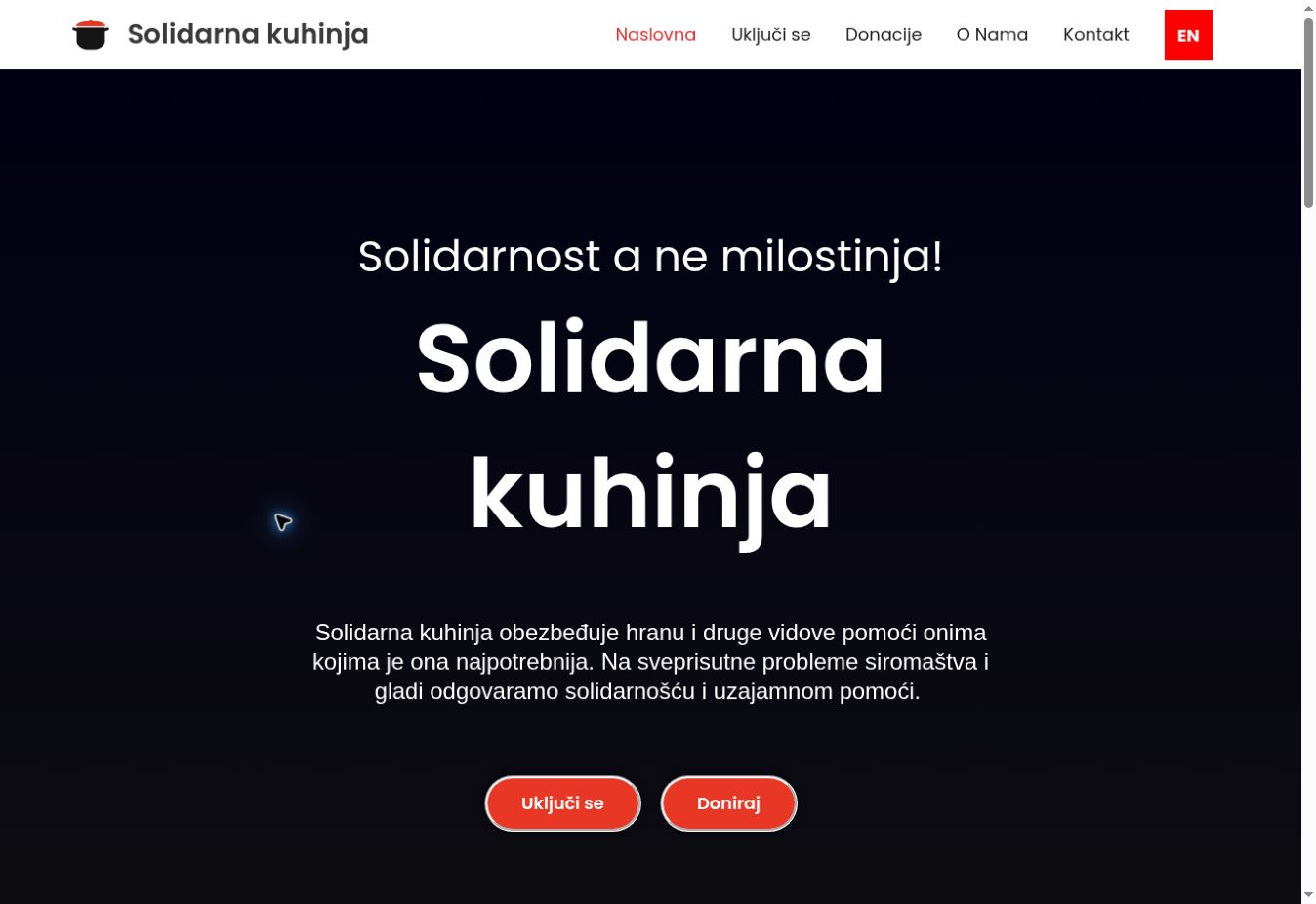 Početna strana sajta: Solidarna kuhinja